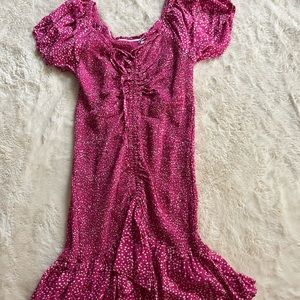 hot pink smocked dress